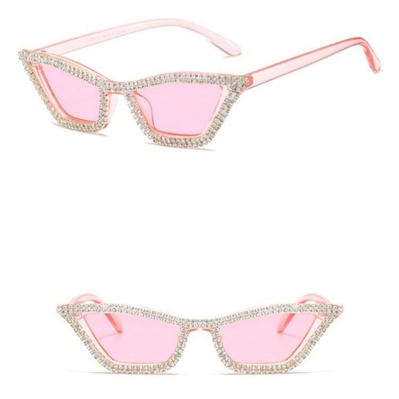 EXTREMELY RARE pink diamond cat eye sunglasses - Picture 3 of 5